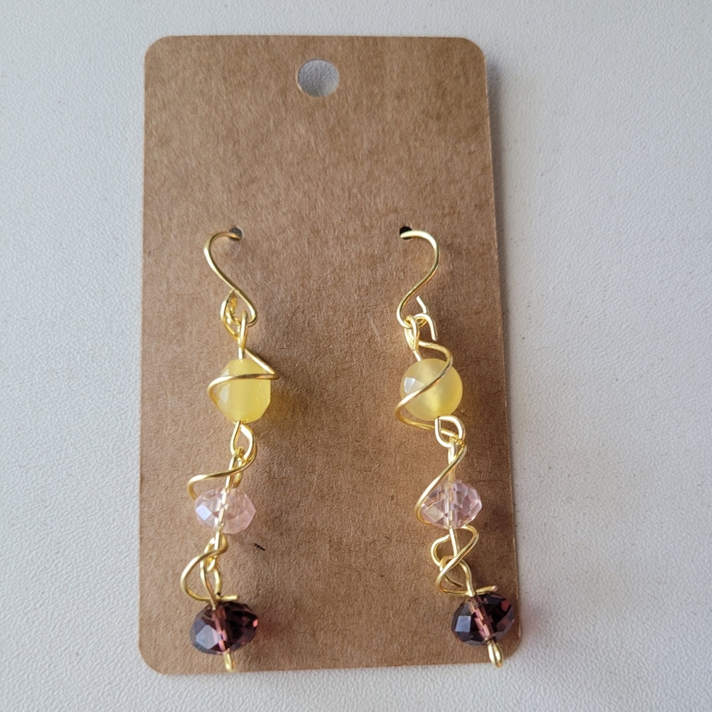 New Handmade Earrings Hook Dangly Gems